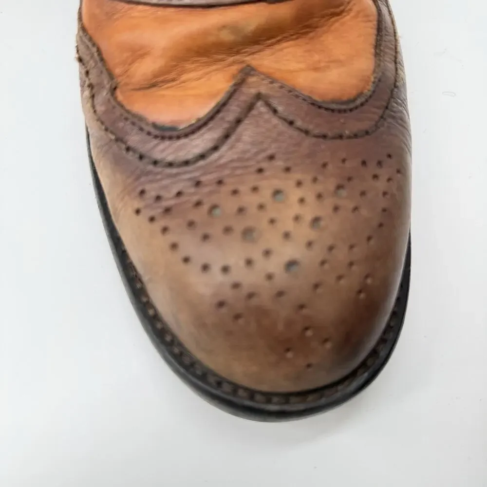 Johnston & Murphy 1850 Brown Leather Cap Toe Lace Up Oxfords Shoes Men's 10 M